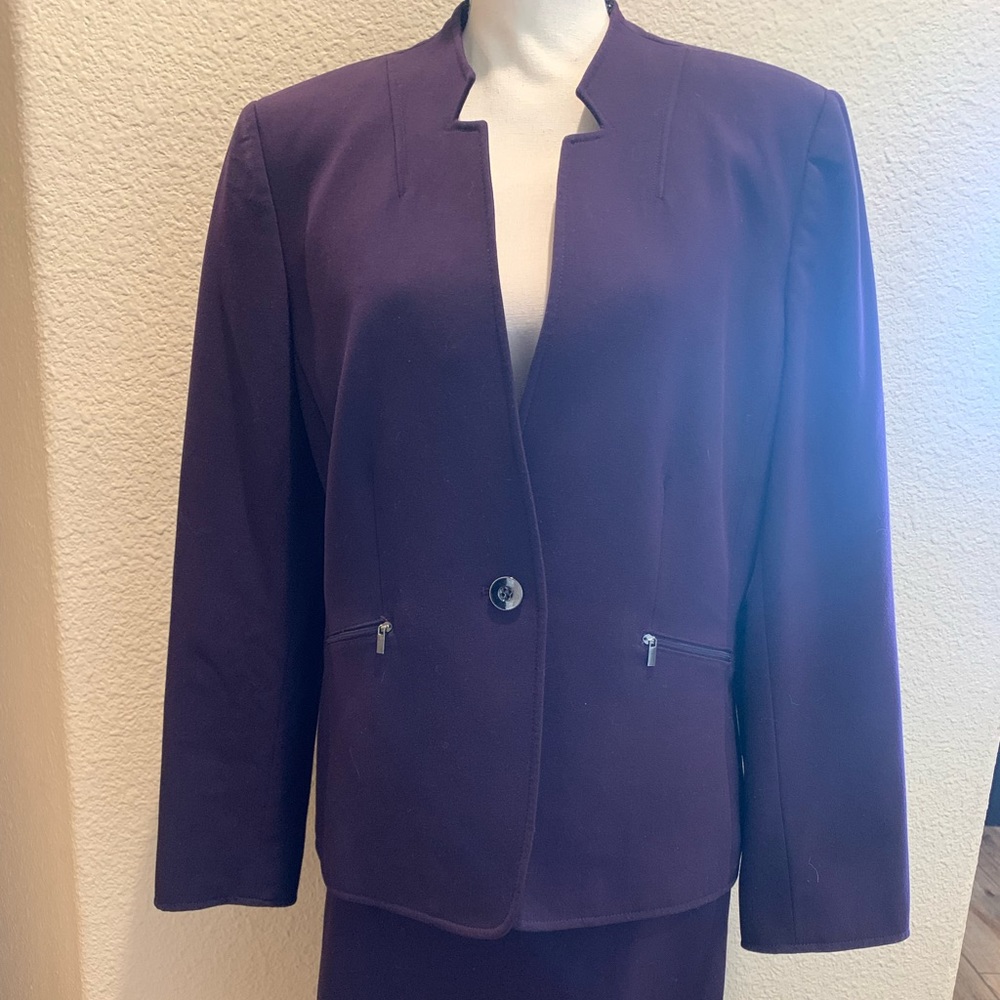 Women’s Eggplant-Colored Suit with Skirt